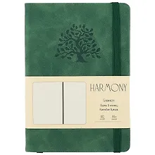 Купить Записная книжка А6+ 80л "Harmony. Еловый" иск.кожа, тв.переплет, термотиснение, ляссе, резинка, инд.уп. — Фото №1