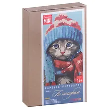 Купить Картина-раскраска по номерам Котик в Шапочке — Фото №1