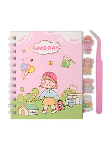 Купить Набор декоративных наклеек в блокноте 12 листов в комплекте с пинцетом размер 90х110 мм Артикул 72283 — Фото №1