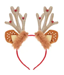 Купить Ободок новогодний Рожки олененка с мехом и стразами (текстиль) (12-06141-P11) — Фото №1