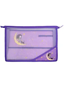 Купить Папка для труда А4 "ДЕВОЧКА НА ЛУНЕ" 33*23см пластик, молния, внутр.блок для канц.принадлежностей — Фото №1