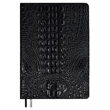 Купить Ежедневник недат. А5+ 160л 175*245 "Аллигатор" черный, кожзам, тв.переплет, обл.поролон, блинтовое тиснение, офсет, ляссе, подар.упаковка — Фото №1