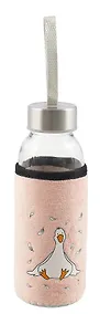 Купить Бутылка в чехле велюр Гусь  (розовый фон) (стекло) (300мл) (12-07599-G3) — Фото №1