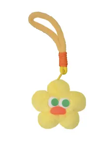 Купить Брелок-обвес на сумку Цветочек с глазками Желтый (текстиль) (12-3307032615-6133) — Фото №1