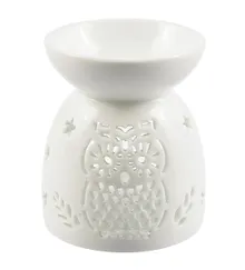 Купить Аромалампа Сова (белая) (керамика) (9х8) (12-07836-C7) — Фото №1