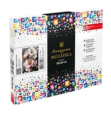 Купить Алмазная мозаика "Пионы с золотом" 30х40 см. — Фото №1