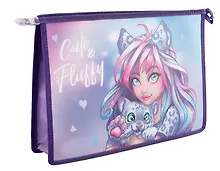 Купить Папка для тетрадей Феникс+, "Девушка с барсом", А4, на молнии — Фото №1