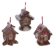 Купить Украшение новогоднее Избушка с подсветкой, 3 варианта (керамика) (7х5х8) — Фото №1