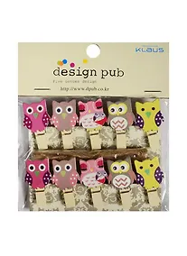 Купить Прищепки декоративные Совы 10шт деревянные в блистере — Фото №1