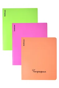 Купить Тетрадь 48л кл. ТЕМА "Neon. География"  пласт.обл., ассорти, ErichKrause — Фото №1