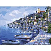 Купить Картина по номерам на холсте с подрамником Набережная (40х50 см) (30 цв) (662463) (коробка) (Остров сокровищ) — Фото №1