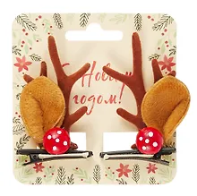 Купить Заколки новогодние Рожки олененка (2шт) (текстиль) (12-06141-P8) — Фото №1