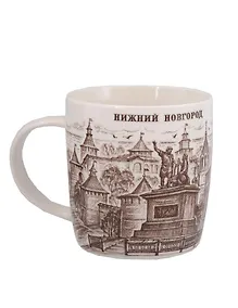 Купить Кружка Нижний Новгород (коричневый рисунок) (фарфор) (060-1-76) — Фото №1