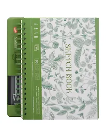 Купить Скетчбук для графики 17,5*25 40л "Ладога" зеленый, жестк.обложка, настольный, 160г/м2, 100% целлюлоза — Фото №1