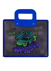 Купить Папка для тетрадей А4 "Street Racing" 33,5*26, молния, ручки, расширение, пластик+текстиль — Фото №1
