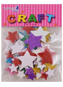 Купить Наклейки EVA Звездочки глиттер, микс размеров и цветов, 8 гр — Фото №1