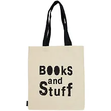 Купить Сумка-шоппер Books and stuff бежевая, текстиль 40см.*32см. — Фото №1