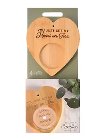 Купить Набор чайных свечей с подсвечником Сердце Heart on fire (4 штуки) — Фото №1
