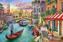 Купить Набор д/творчества Рыжий кот Холст с красками Палитра 40х50 см (20 цв.) Яркая Венеция ХК-5850 — Фото №1