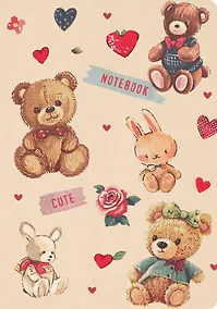 Купить Записная книжка А6 32л "Cute Bear Notebook" дизайнерская бумага — Фото №1
