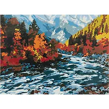 Купить Холст с красками по номерам "Горная река", 22 х 30 см — Фото №1