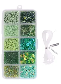 Купить Набор бисера для рукоделия (зеленый микс) — Фото №1