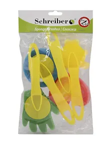 Купить Набор для детского творчества, Набор спонжей художественных поролоновых с пластиковыми рукоятками, 4шт., 13*19см — Фото №1