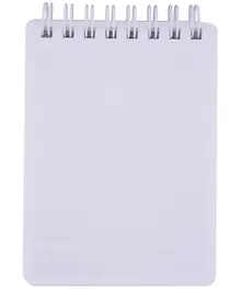 Купить Блокнот А7 80л кл. "VELVET" белый, пласт.обл, спираль — Фото №1