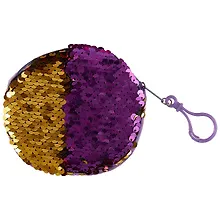 Купить Кошелек с пайетками на молнии круглый (10см) (текстиль) — Фото №1