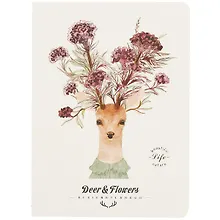 Купить Записная книжка «Deer and flowers», 24 листа, А6 — Фото №1