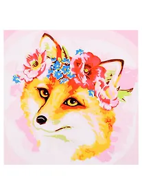 Купить Набор д/творчества Рыжий кот Холст с красками 20х20см по номерам. (14 цв.) Милая лисичка ХК-3636 — Фото №1