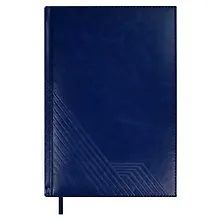 Купить Ежедневник недат. А5 160л "Сариф эконом" синий, иск.кожа, тв.переплёт, поролон, блинтовое тиснение, офсет, ляссе — Фото №1