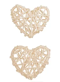 Купить Сердечки декоративные из лозы, Молочные (2шт.) — Фото №1