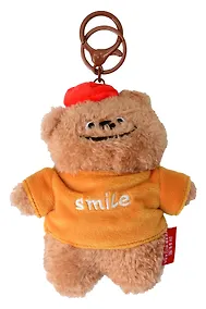 Купить Брелок «Мишка в футболке Smile» (текстиль) (13см) — Фото №1