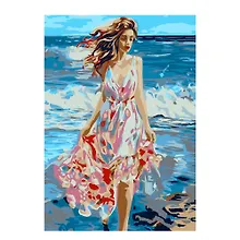 Купить Картина по номерам на картоне 20*28,5 см "По волнам" — Фото №1