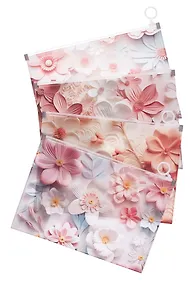 Купить Папка А5 на молнии "Цветы", с расширением, в ассортименте — Фото №1