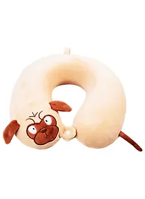 Купить Подголовник с кнопкой Мопс (текстиль) (30х30) — Фото №1