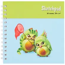 Купить Скетчбук 195*195 80л "Авокадо" белый офсет, 100г/м2, тв.обложка, гребень — Фото №1