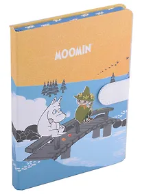 Купить Блокнот с магнитной застежкой Moomin "Муми-тролль и Снусмумрик на мосту", 256 страниц, 13х19 — Фото №1