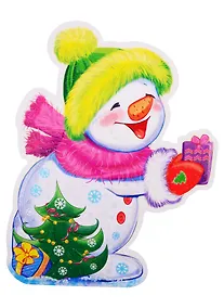 Купить Плакат вырубной А4 "Снеговик" — Фото №1