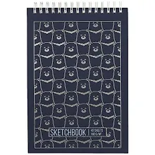 Купить Скетчбук А5 40л "Мишки" блок 160г/м2, тонир. картон, фольга, спираль — Фото №1