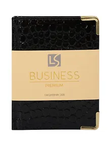 Купить Ежедневник дат. 2026г. А6 176л "Business Premium. Lizard" черный, 7Б, иск.кожа, обл.поролон, тв.переплет, мет.уголки, тонир.блок, зол.торец, справ.мат-лы, 2 ляссе, инд.уп — Фото №1