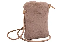 Купить Сумочка на молнии кросс-боди (коричневая) (иск.мех) (21х13) (12-Aidou-25) — Фото №1