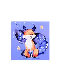 Купить Холст с красками 20х20см по номерам, в коробке (14 цв.) Ночной лисёнок (Арт. ХК-8788) — Фото №1