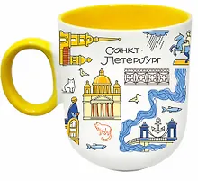 Купить Кружка матовая 330мл цветн.ручка "Спб. Тетрис", желтая — Фото №1