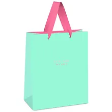 Купить Пакет А6 14*11*6,5 "Bright turquoise" жен., бум.мат.ламинатПакет подарочный 11*14*6,5см MESHU "Bright turquoise", отд. фольгой, выборочный лак, матовая ламинация — Фото №1