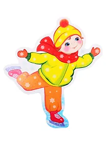 Купить Плакат вырубной А4 "Мальчик на коньках" — Фото №1