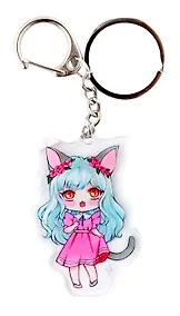 Купить Брелок Аниме Чиби Девочка с ушками (Сёдзё) (акрил) (6х4) (12-shiyu-2681) — Фото №1