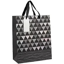 Купить Пакет А4 32*26*12 Triangles Black нейтр., бум.мат.ламинат — Фото №1