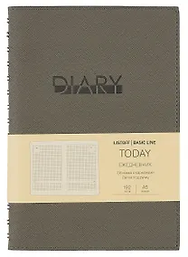 Купить Ежедневник недат. А5 192л "Today" серый, иск.кожа, интегр.переплет, тонир.блок, тисн.фольгой, евроспираль, офсет — Фото №1